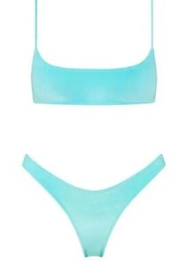 TRIANGL VELVET TEAL BIKINI SET With matching BAG it came with! NO LONGER SOLD!